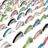 Wholesale 20/50/100pcs Multi-colored Beautiful Zircon Stainless Steel Rings Women's Couples Wedding Jewelry Lovers Gift 2