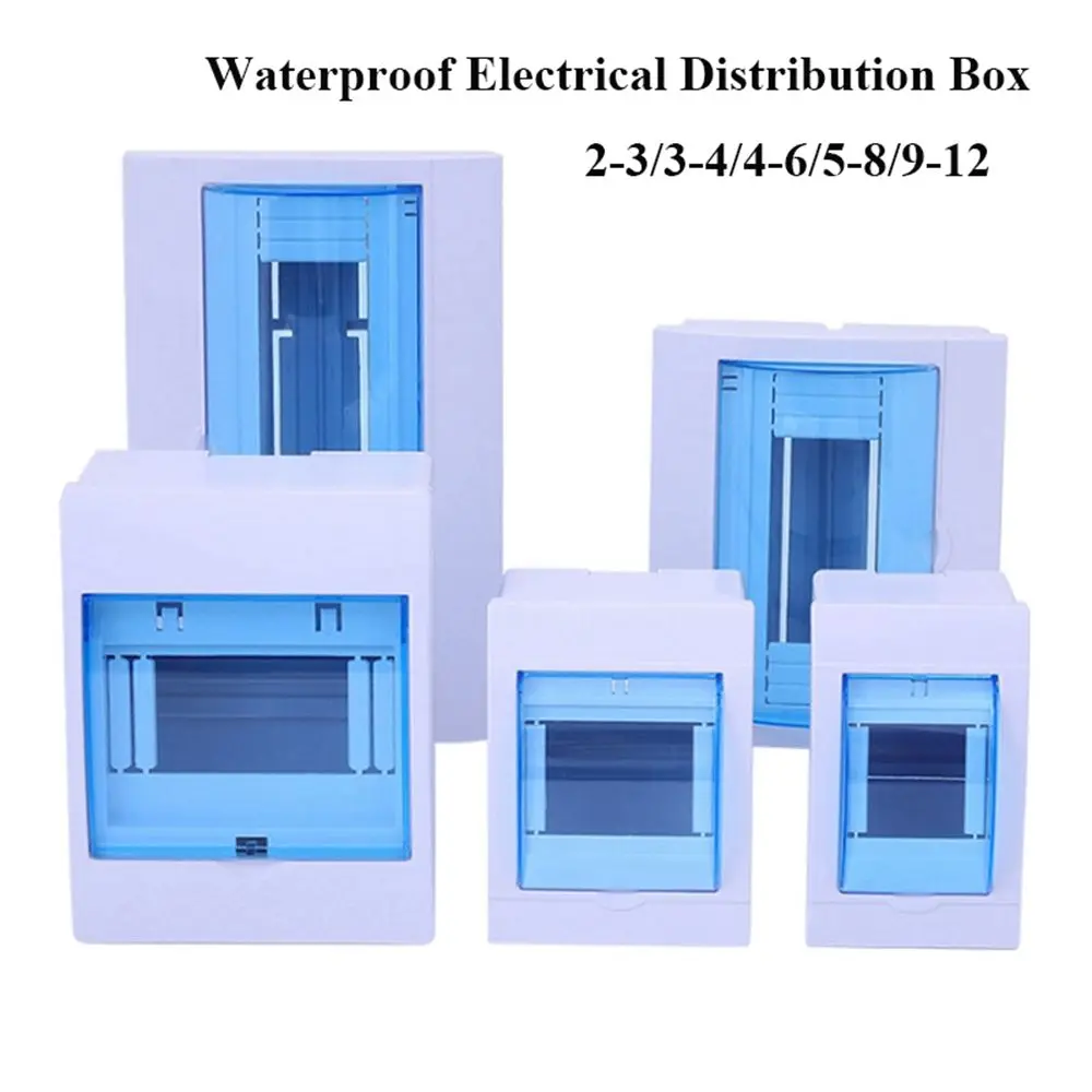 

Circuit Breaker 2-3/3-4/4-6/5-8/9-12 Ways Project Case Electric Transparent Cover Distribution Protection Box Plastic Boxes