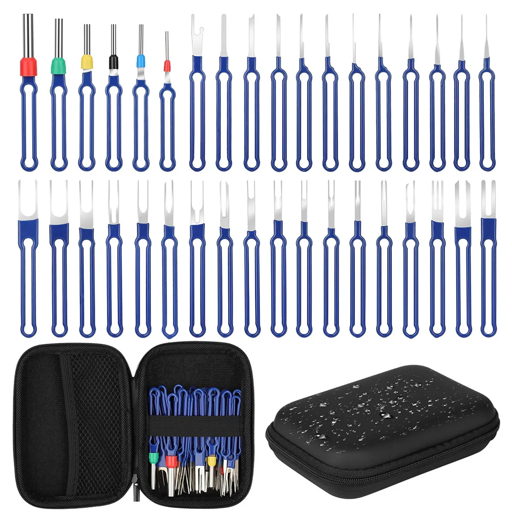 

36Pcs Stainless Steel 301 Car Terminal Removal Kit Wire Pin Extractor Set Car Stylus Wiring Crimp Connector Puller Repair Tools