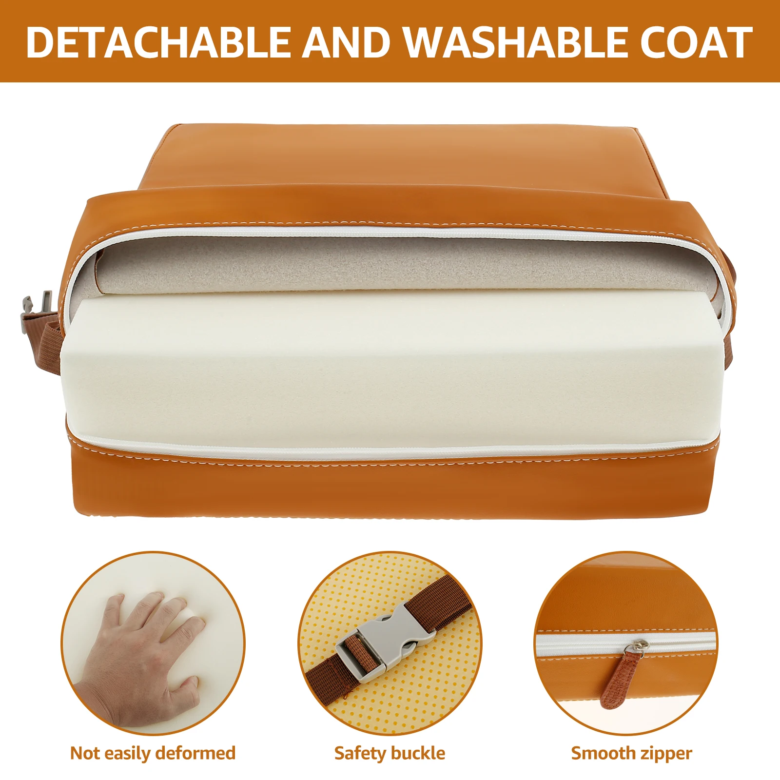 Chair Pad Cushions Child Baby Dining Chair Booster Cushion Premium Leather Case Removable Washable Comfortable Soft Seat Cushion 4