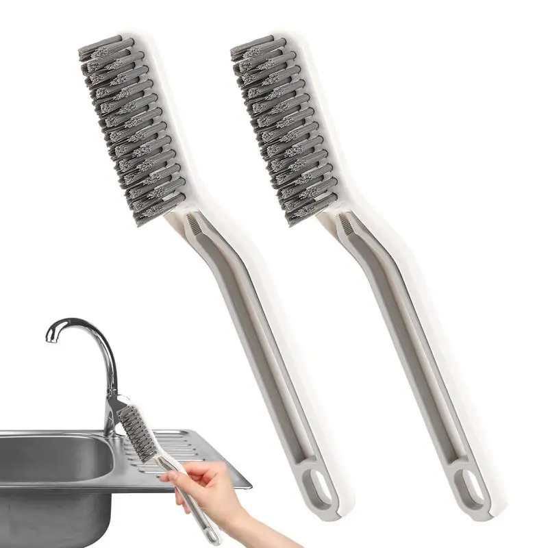 

Grout Brushes Corner Scrubber Brush Tool 2 In 1 Scrub Brush With V-shaped Brush Head For Cleaning Bathroom Shower Tile Kitchen