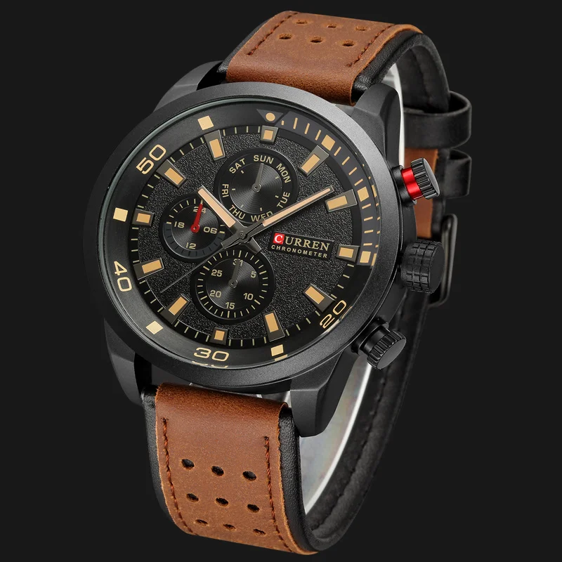 Quartz Watch for Men New Luxury Fashion Simulation Military Sports Watch High Quality Leather Strap Watch Reloj Hombre 8250 ts tac sky prc 148 152 163 simulation antenna package is suitable for hunting sports tactical walkie talkie prc dummy case box