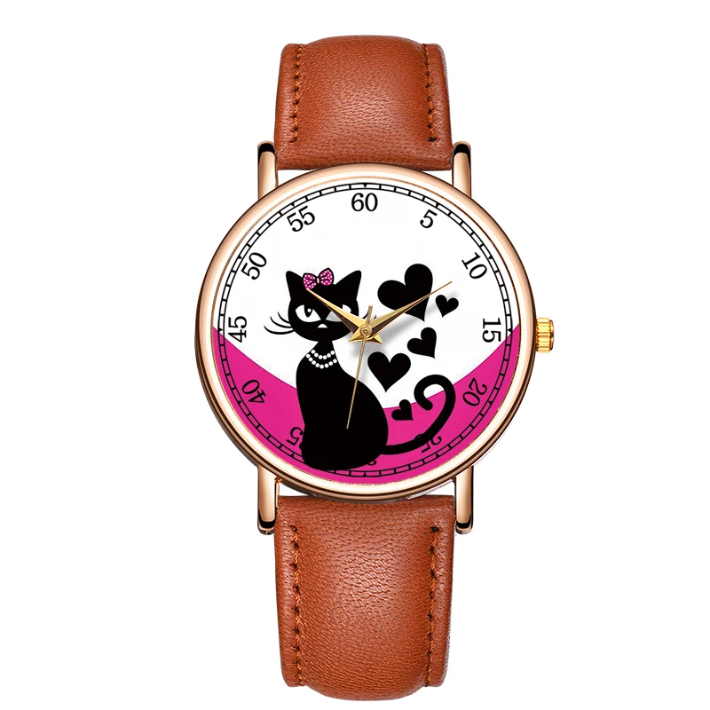 Модные кварцевые часы для девочек, элегантные водонепроницаемые наручные часы из натуральной кожи, Montre Femme, Прямая поставка