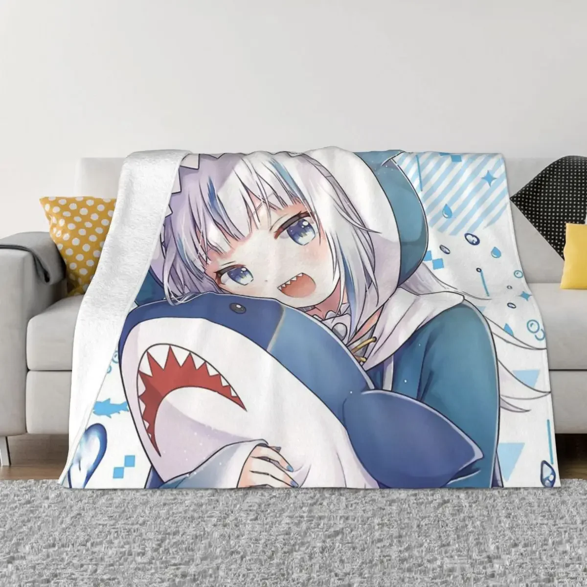 

Hololive Virtual Host Group Box Blankets Coral Fleece Plush Decoration Bedroom Bedding Couch Bedspread