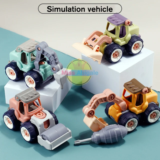 Creative Minuature Truck Loading Unloading Plastic DIY Truck ToyAssembly Engineering Car Set Kids Educational Toy for Boy  Gifts 2