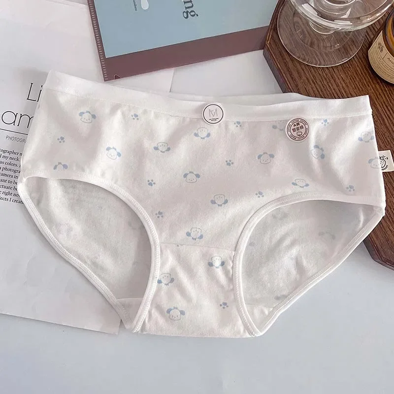 

Women Gifts Sanrio Cotton Underwear Pochacco Kawaii Fresh Sweet Girl Briefs Comfortable Breathable Underwear Mid-Waist Panties