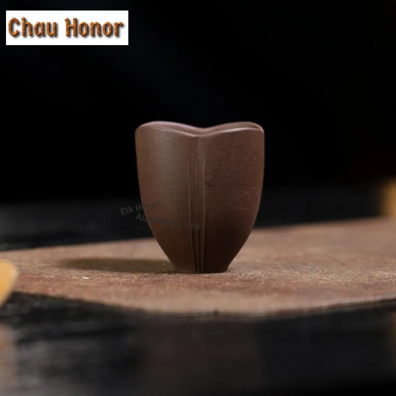 70ml Yixing Purple Sand Lotus Leaf Teacup Retro Tea Bowl Tea Cup Set Tea-tasting Personal Cup Chazhan Master Cups Chinese Teaset