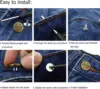 5Pcs Jeans Buttons Replacement 17mm No Sewing Metal Button Repair Kit Nailless Removable Jean Buttons Sewing Accessories 4