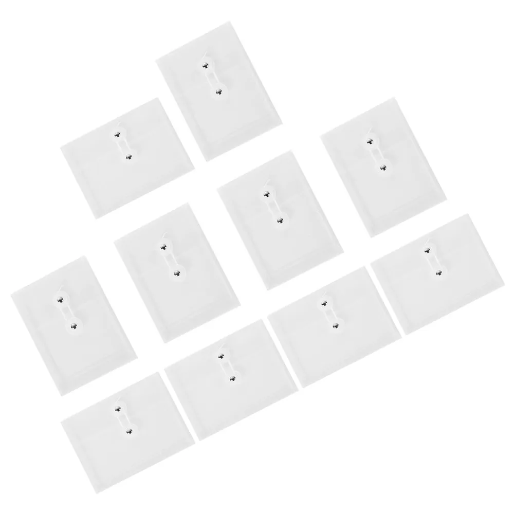 10Pcs 플라스틱 파일 폴더 버튼 디자인 문서 파우치 파일 주최자 사무실 학교 영수증 주최자 가방 문서 가방