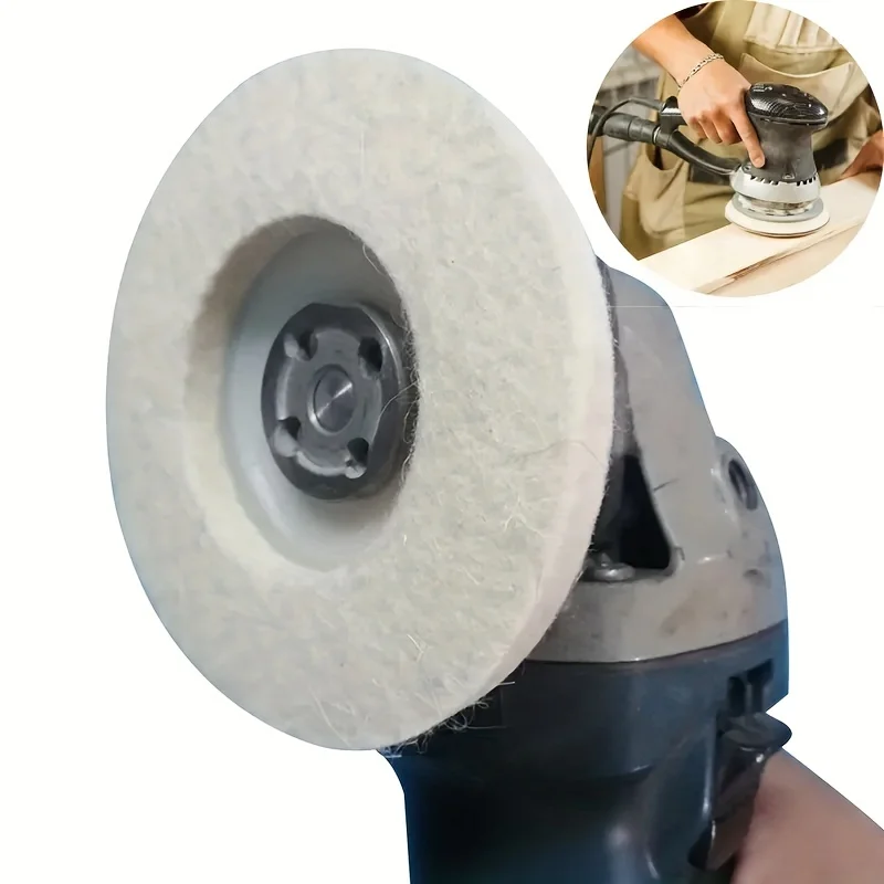 1pc Wool Felt Disc Polishing Buffing Wheel Pad Bore For Angle Grinder Car Detailing Wood Polishing Wool Felt