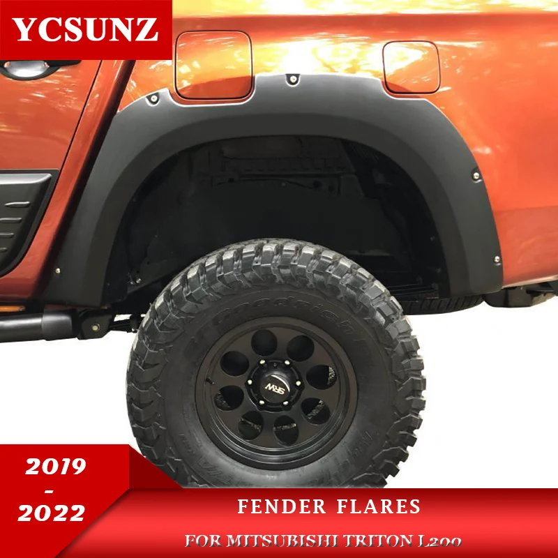 Mitsubishi Triton L200 용 휠 아치 펜더 플레어 머드 가드 2019 2020 2021 2022 Ram 1200 Strada Strakar 더블 탱크 액세서리