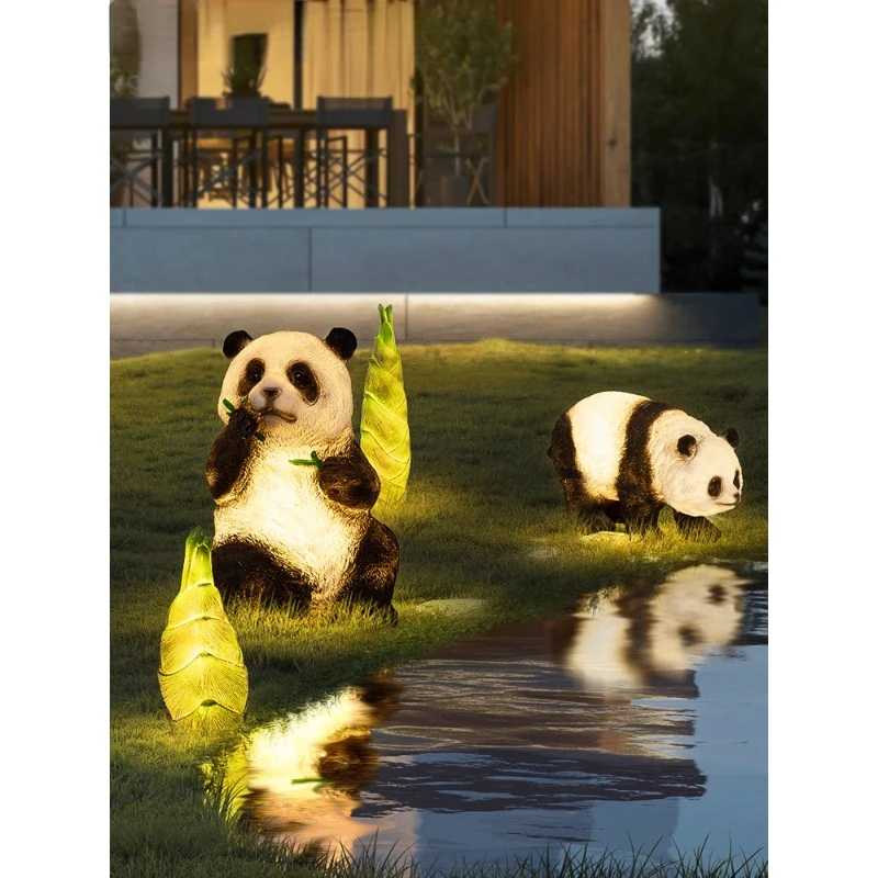 

Millolan outdoor lawn lamp decorative lamp outdoor landscape lamp imitation animal panda lawn lamp in courtyard garden.