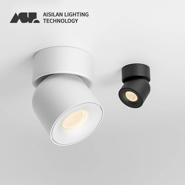 Aisilan ไฟดาวน์ไลท์ LED ติดพื้นผิวไฟติดเพดาน7W/9W CRI97หรี่แสงได้มุมปรับได้สำหรับทางเดินห้องนั่งเล่นห้องโถง 1