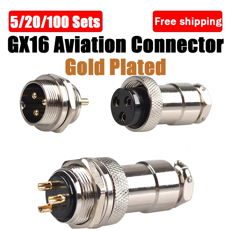 Ouro Chapeou o Homem e a Tomada Fêmea da Aviação de Ancoragem Conector Circular Conector Elétrico do Fio Gx16 2p 3p 4p 5p 6p 7p 8p 9p 10pin o