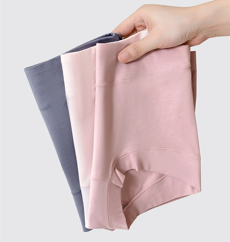 2pcs Women Cotton Panties High-Rise Plus Size M-4XL Female Underwear Boxers Shorts Comfort Underpants Sexy Intimates Lingerie