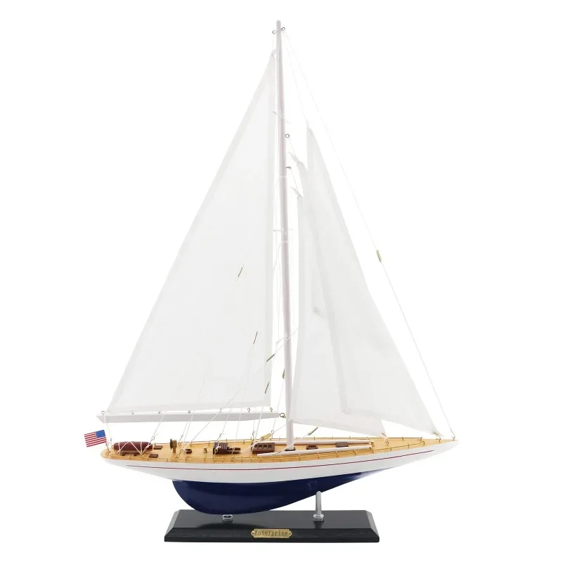 

Exquisite solid wood sailboat model, single mast, American style, European style porch decoration, smooth sailing, modern museum