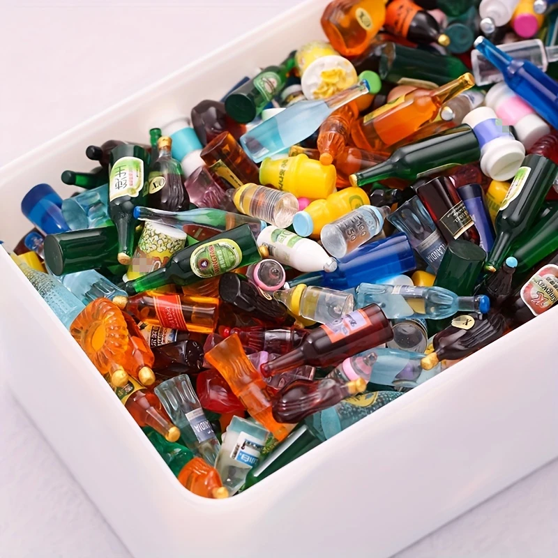 10/20/30Pcs Mix Mini Resin Bottles Drinks For Doll House Decoration Kids Pretend Play Toy 5