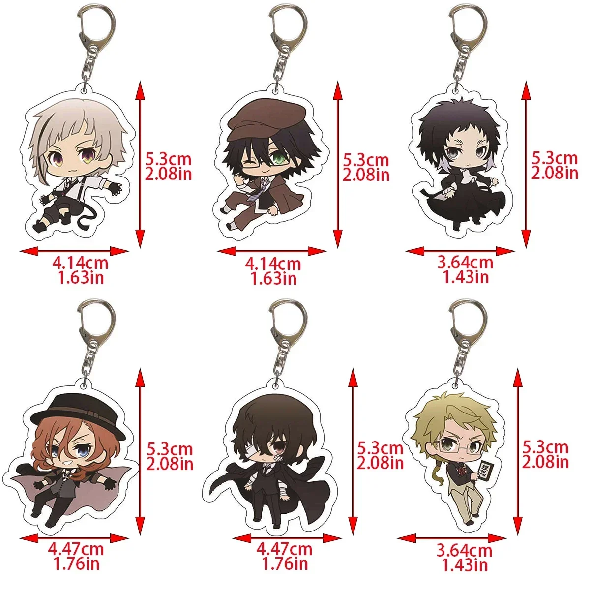 Anime Keychain Bungou Stray Dogs Atsushi Nakajima Dazai Key Chain Women Accessories Bag Pendant Key Ring Fans Gift