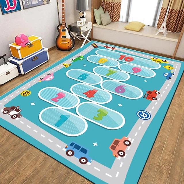 ZONEKIZ Alfombra de Juego para Niños 230x160 cm Alfombra Infantil de  Carretera Antideslizante para Dormitorio Sala de Juegos Habitación Verde