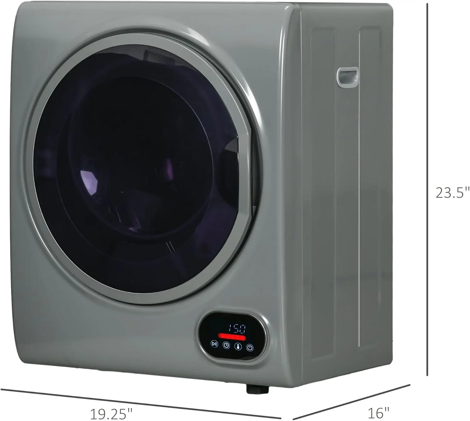 Portable Clothes Dryer, Compact Laundry Dryer with 1.5 cu.ft Stainless Steel Drum, Intelligent Drying, 120V 850W Front Load Elec