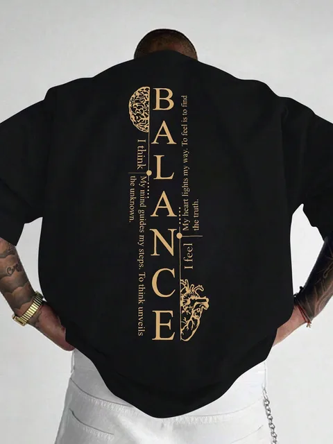 T-shirt col rond pour hommes, respirant et confortable, à la mode, avec grandes lettres imprimées, haut décontracté urbain pour l'extérieur, été 1