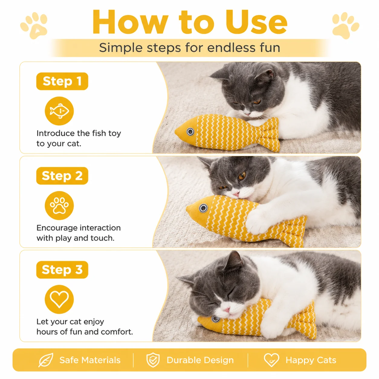 Interactive Fish Cat Toy - Chew & Exercise Pillow