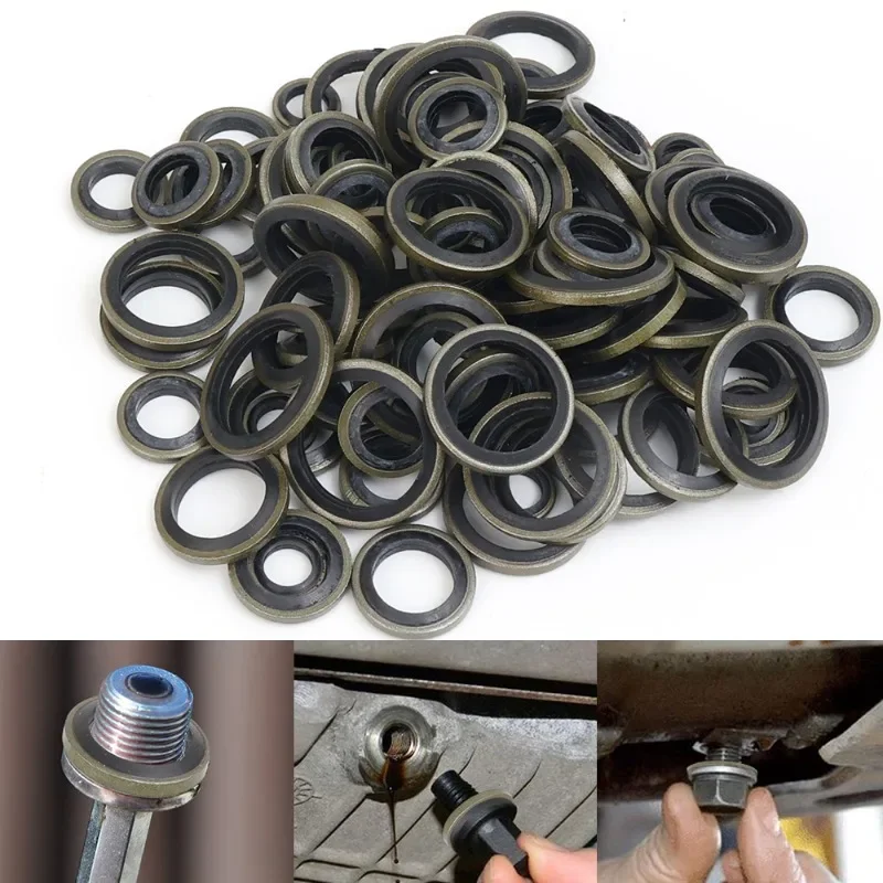 Car Oil Pan Drain Gasket Drainage Bolt Pad Rubber Oil Drain Plug Gasket Replaceable Seal Set M6 M8 M10 M12 M14 M16 200~100pcs oil drain plug gasket oil drain plug seal washer