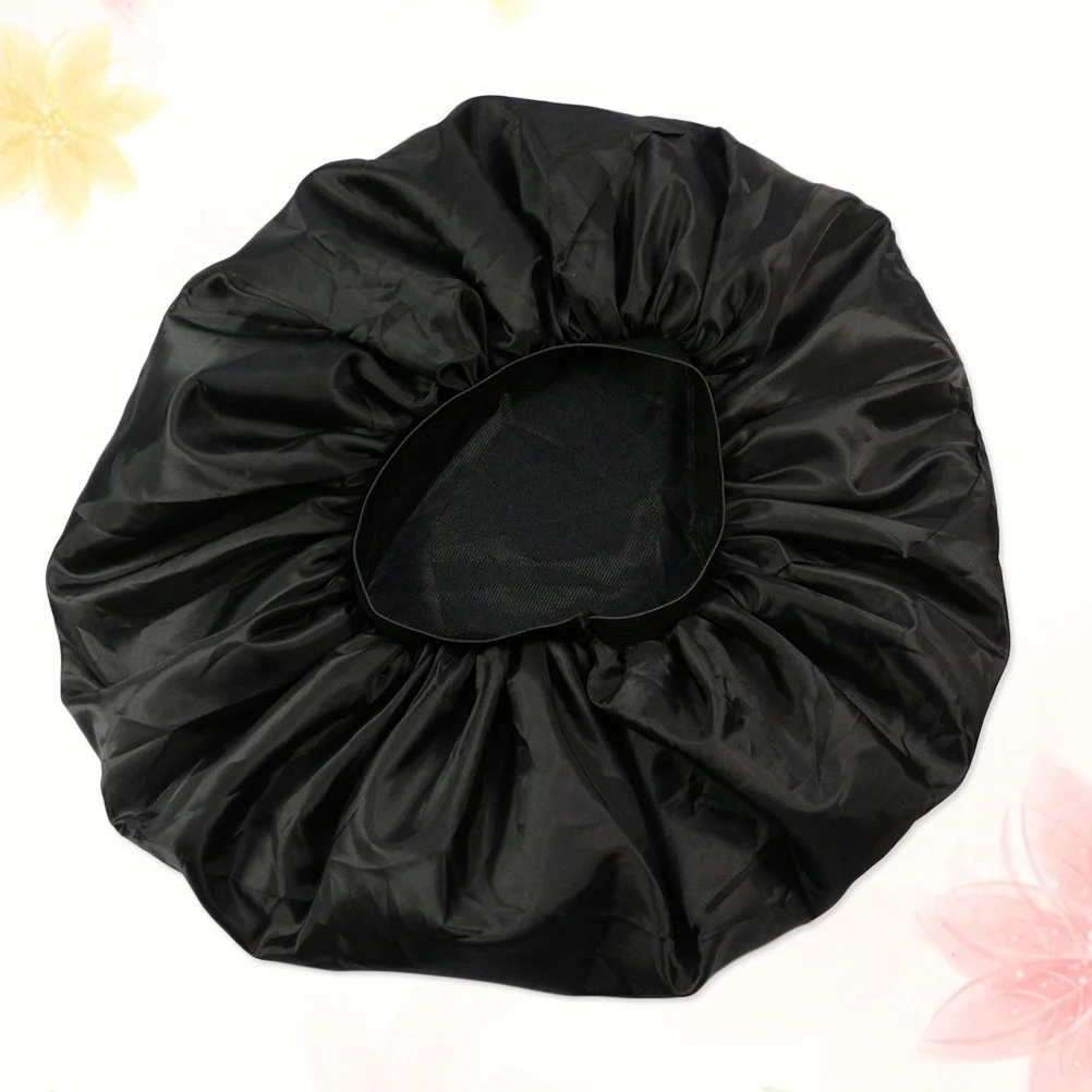 

Extra Large Double Elastic Silk and Satin Sleeping Hair Organizing Hat (Black)