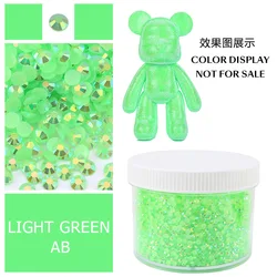 Large Box of Assorted Jelly AB Resin Non - Hot Fix Flat Back Rhinestones - 4 mm10000 PCs (Jelly light green AB)