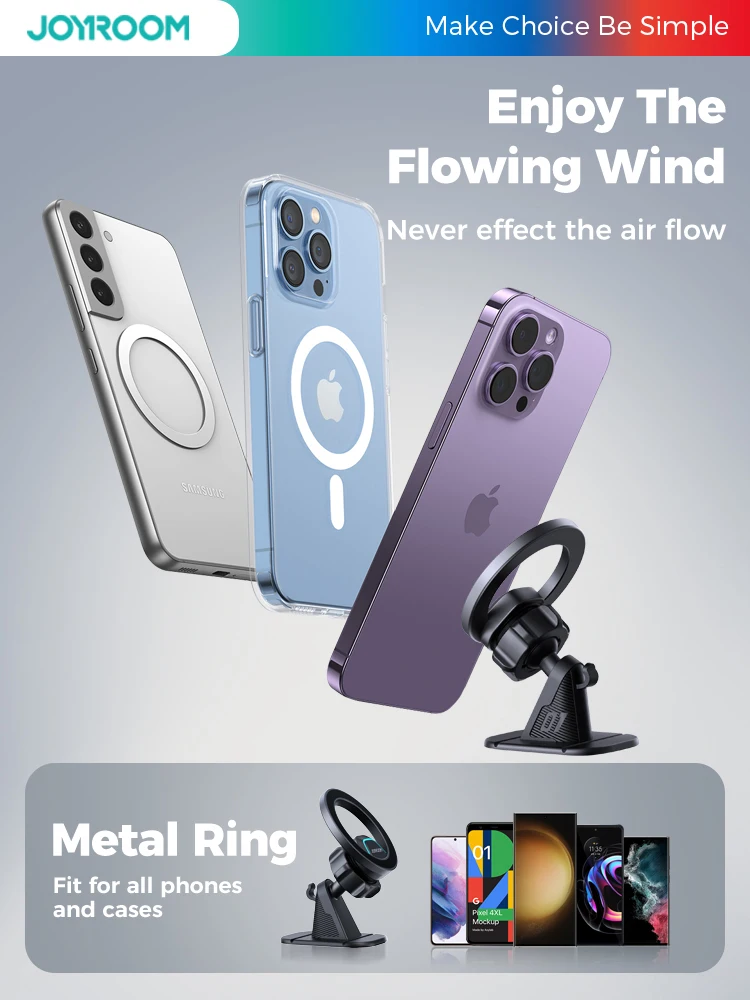 Joyroom Universal Magnetic Car Phone Mount 20 Strongest Magnets Car Phone Holder Dash All-Metal Phone Mount Not Drop 3M Adhesive - Image 6