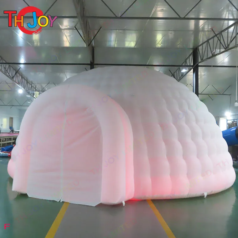 

5m/6m/8m Inflatable Igloo Dome Tent with LED Light White One Doors Structure Workshop for Event Party Wedding Exhibition