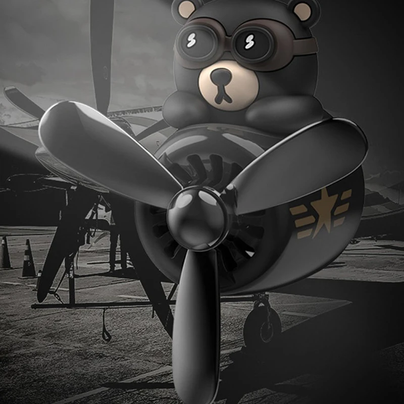Car Air Freshener Aromatherapy Pilot Rotating Propeller Air Outlet Fragrance Flavor Bear Pilot Car Accessories car air freshener