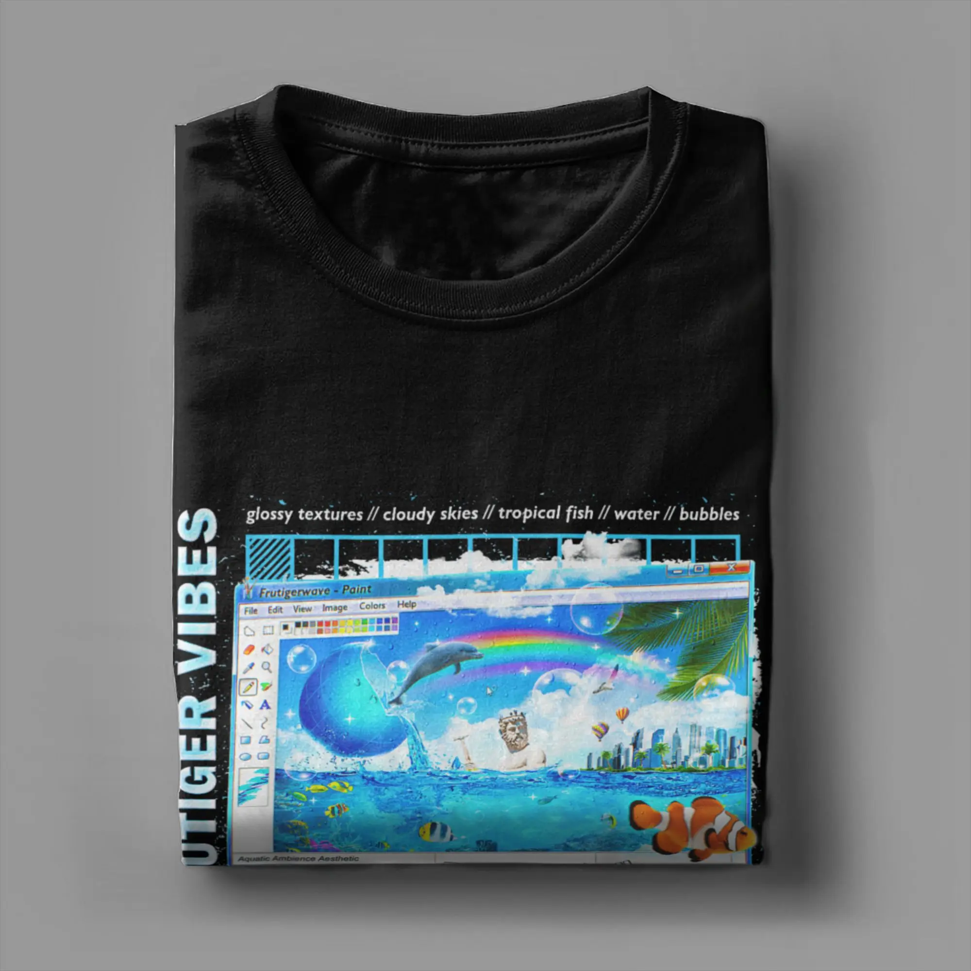 Frutiger Aero Men's Fashion Collection: Comfy & Stylish 100% Cotton Crew Neck Short Sleeve T-Shirt