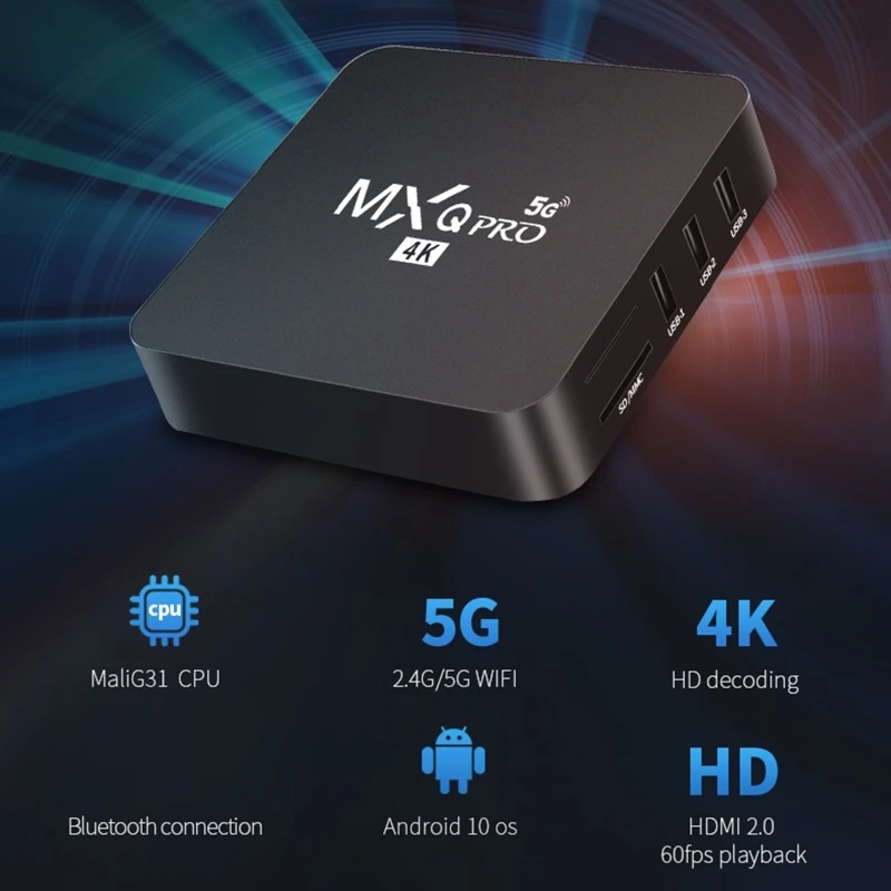 MXQ Pro WiFi Smart TV Box - 8GB Ram 64GB Rom