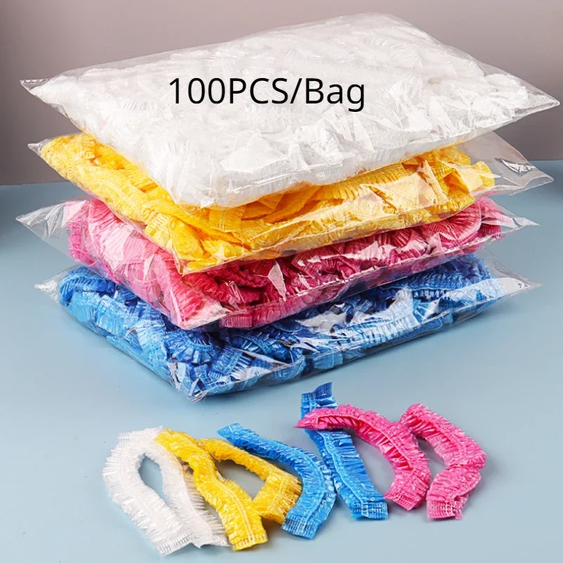 Disposable Shower Cap Covers Sauna Accessories Transparent and Waterproof Disposable Hair Caps Bathroom Products Home