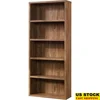 5-Shelf Adjustable Wood Bookcase Storage Shelf Sindoori Mango Finish Durable Lightweight Engineered Wood Living Room Furniture 1