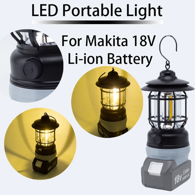 LED Camping Lantern Retro Light For Dewalt 20V Li-ion Battery Hanging Tent  Lamp