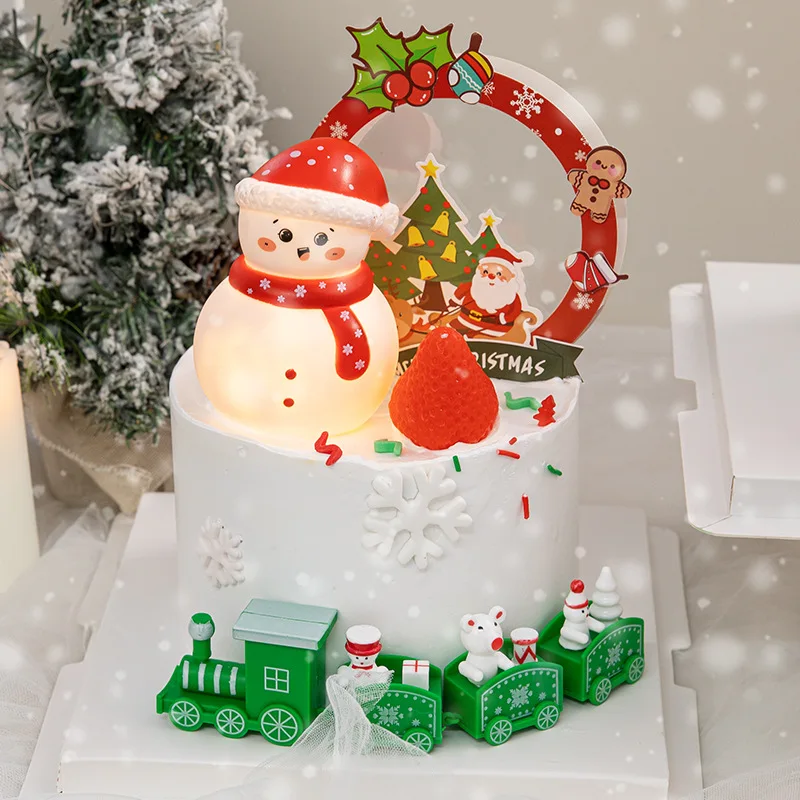 Description Picture 6 of itemMini Train Merry Christmas Cake Topper Dessert Decoration Cartoon Santa Claus Kids Xmas Party Gift Cake Topper Baking Supplies