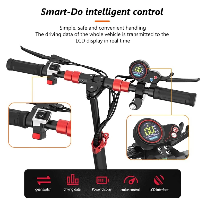 Mankeel MX-14 Electric Scooter 800W 10Ah with 10" Air-Filled Off-Road Tire Max 60km Range Dual Braking System Escooter for Adult