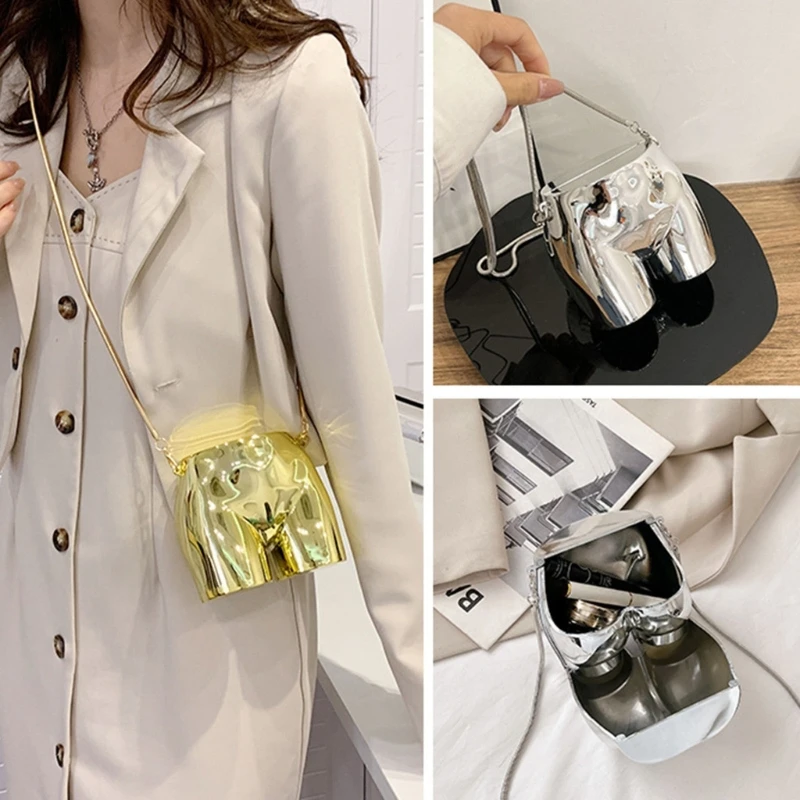 Women Fun Hip Evening Bag Purse Detachable Chain Elegant Shoulder Bags Handbag Tote Luxury Crossbody Clutch Party
