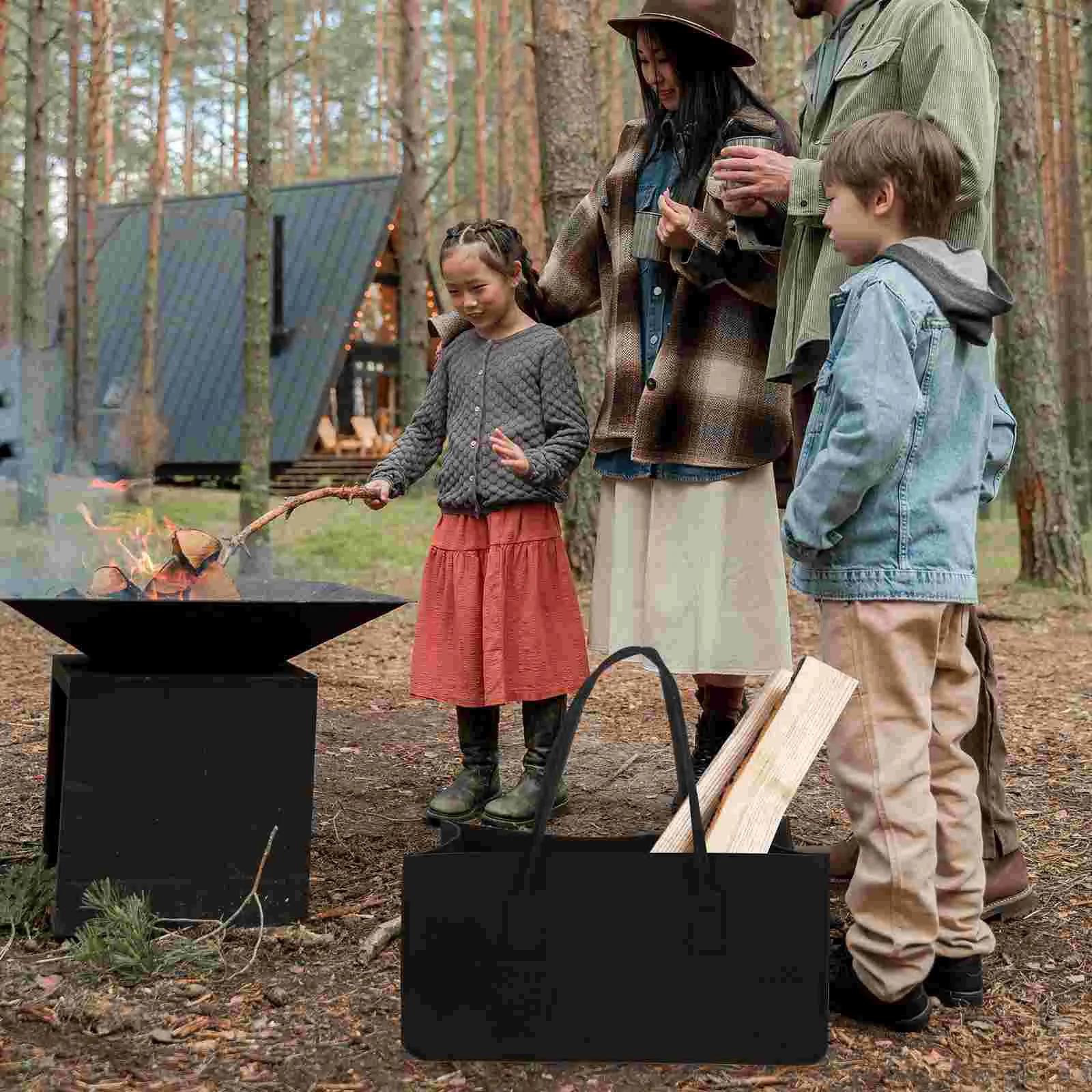 

Felt Firewood Bag Storage Large Bags Reusable Container Portable Log Holders for Outdoor