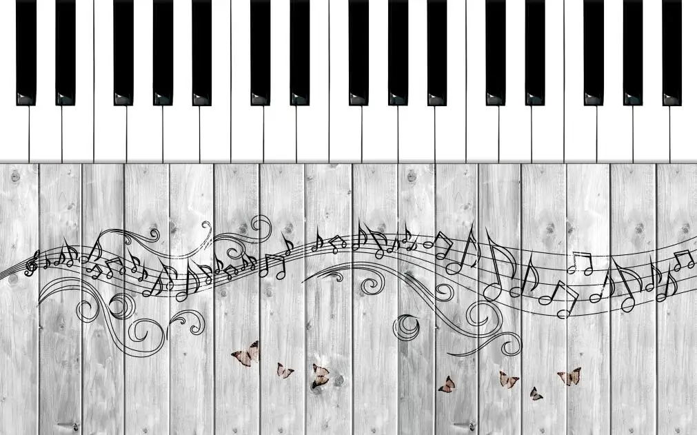 beibehang personalizado dos desenhos animados música pontuação fundo wallpapers para sala de estar decoração pintura nota musical quarto papel parede