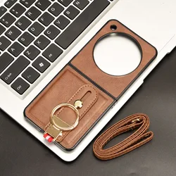 Luxury Leather Anti - Slip Phone Case with Wrist Strap & Finger Ring Back Cover for ZTE Libero Flip (Brown)