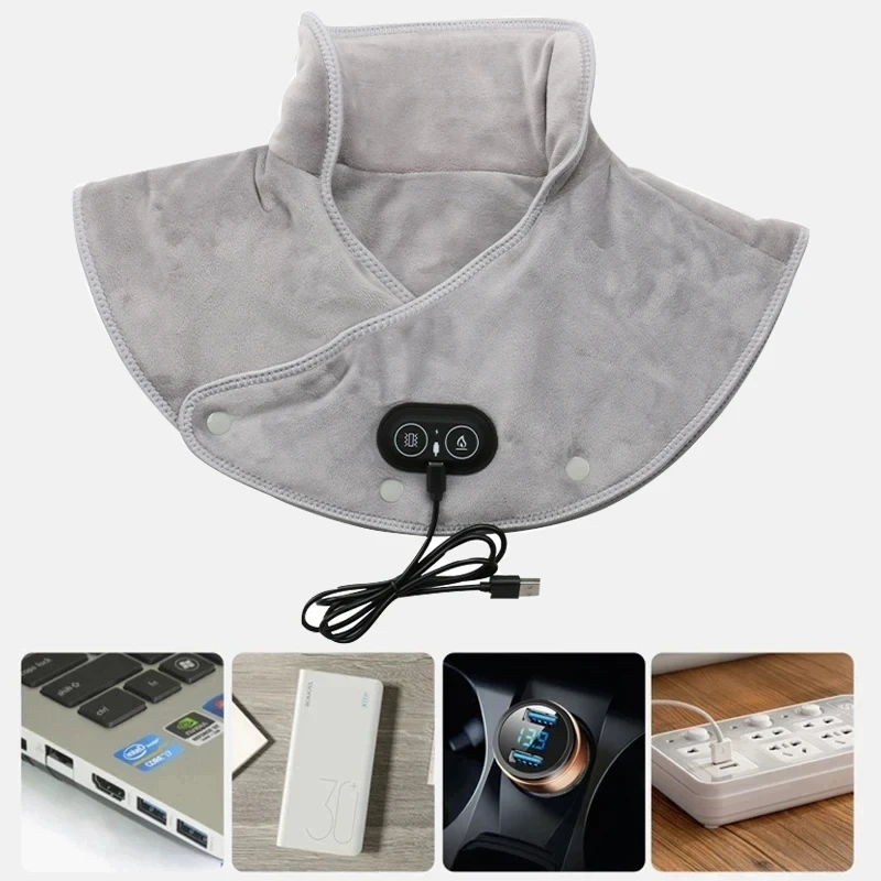 Shiatsu Neck Massage Shawl Electric Heat Neck Pad Deep with Heat Tissue Kneading Shoulder Back Muscles Relaxer for Office Home