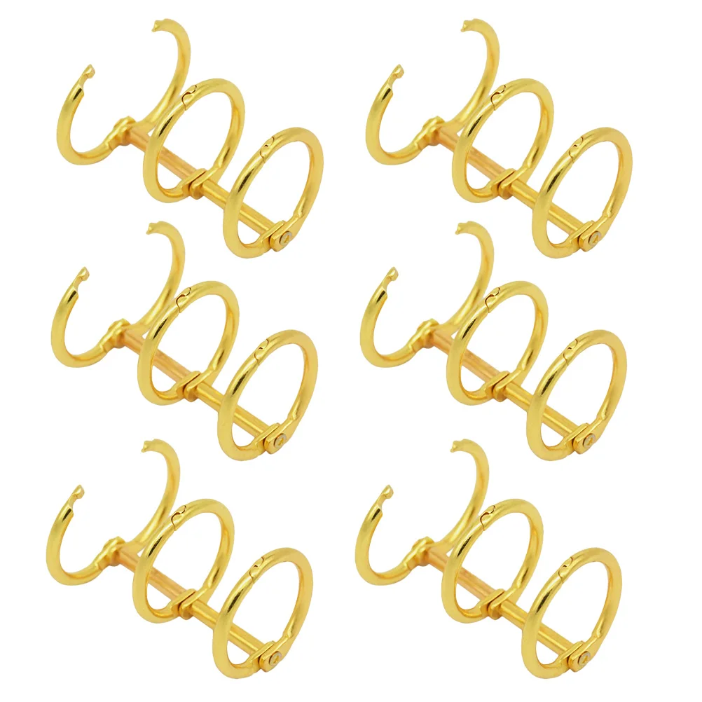 

6 Pcs Binder Clips Metal Notebook Rings DIY Loose Leaf Photo Album Practical Segmented