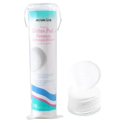 100 Soft & Breathable Double - Sided Cotton Makeup Remover Pads for Daily Facial Cleansing (White)