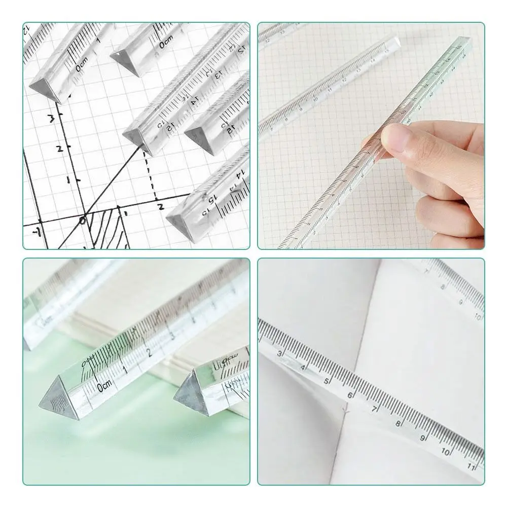 5PCS School Supplies Students Gift Creative Stationery 15/20CM Scale Ruler Drawing Ruler Ruler Triangle Ruler