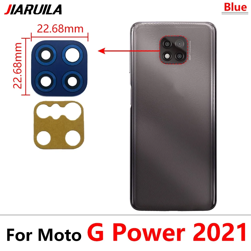 모토 G 파워 2021 스타일러스 5G 플러스 G10 G20 G30 카메라 유리 렌즈 후면 카메라 유리 렌즈 (접착 스티커 포함) 새 교체품