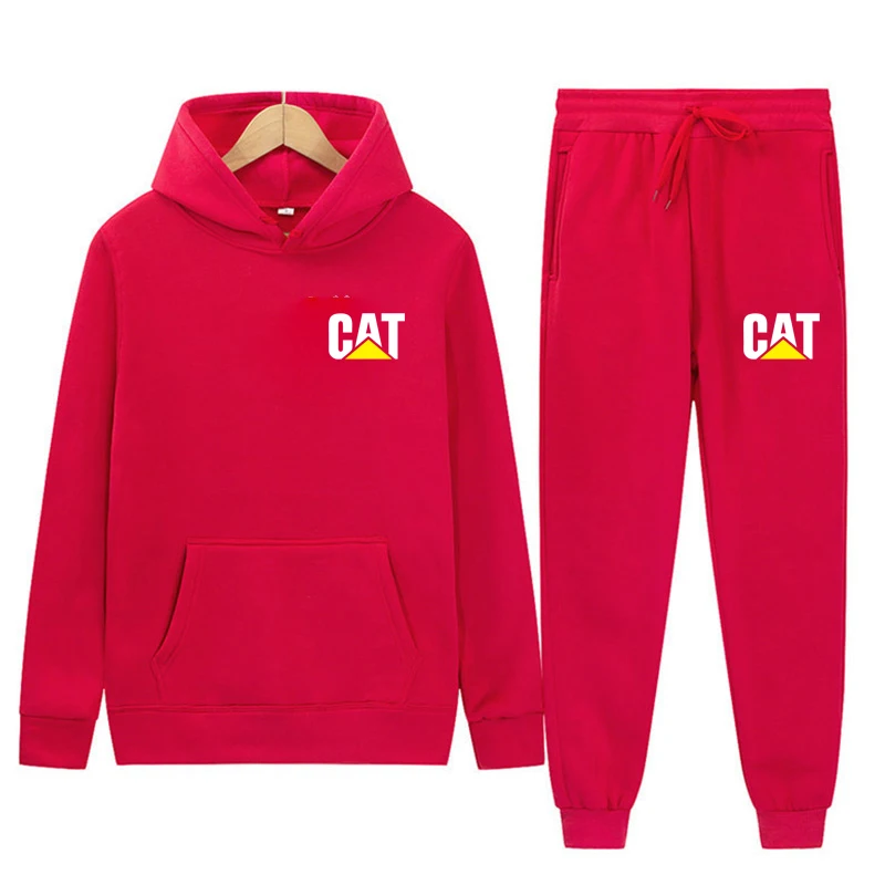 Men's and women's autumn and winter fleece sportswear, men's and women's casual hoodie, couple set, jogging fashion set