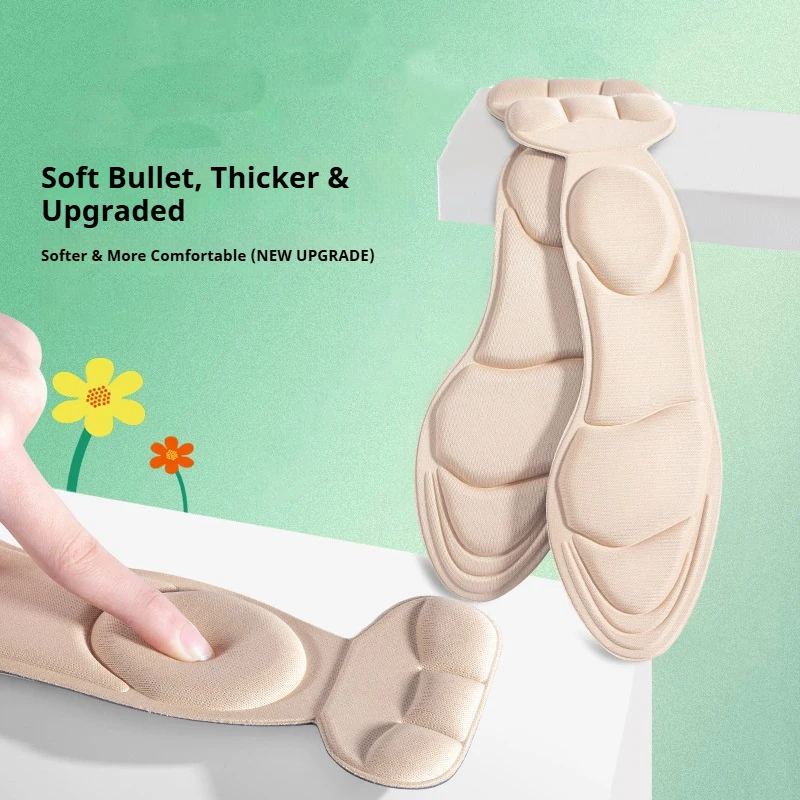 Shoe Insoles 2Pcs/4Pcs Heel Protection Comfort Foot Massage for Women